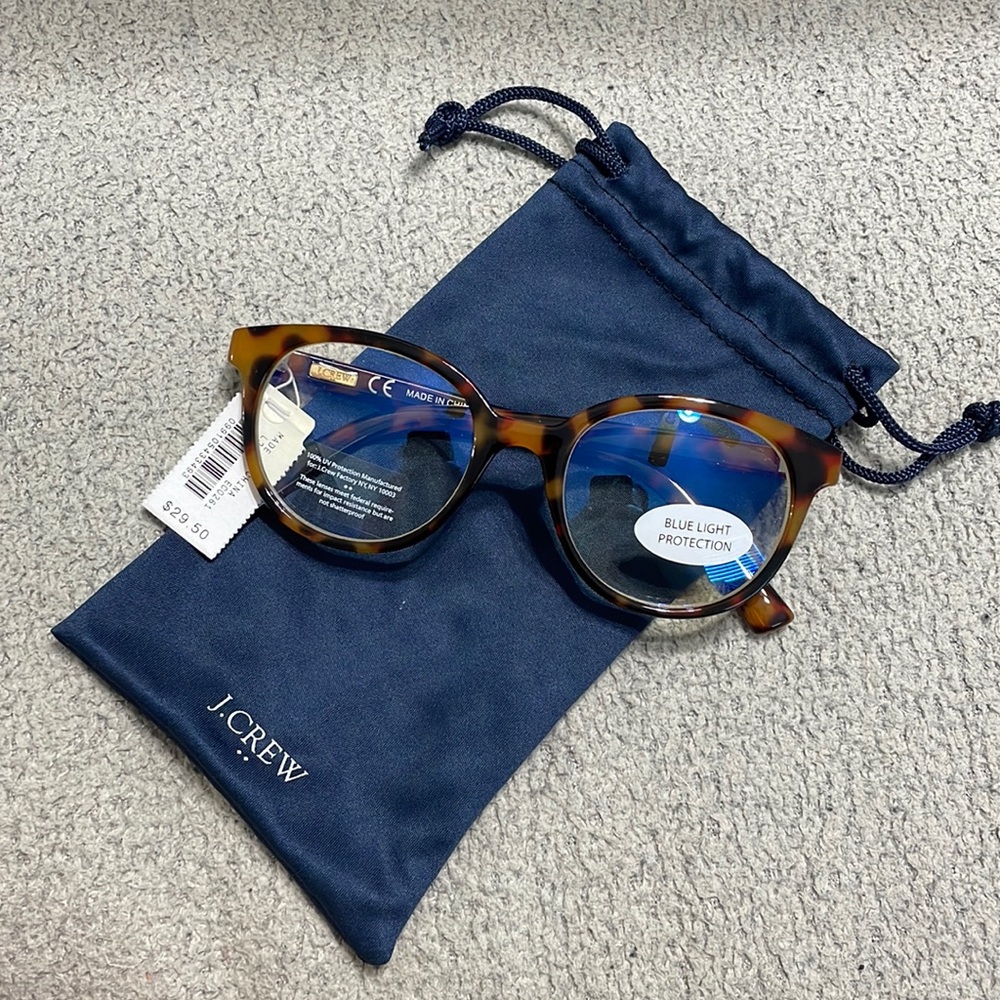 J crew cheetah print blue light glasses